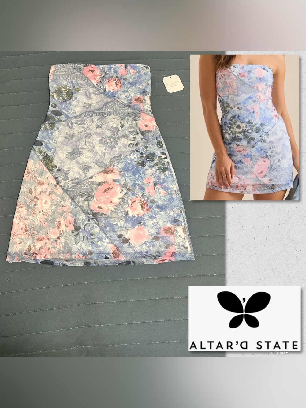 Altar'd State Patchwork Floral Dress